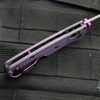 Benchmade Mini Bugout- Drop Point- Purple Grivory Handle- Gray Blade 533GY-09