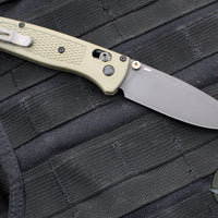 Benchmade Bugout- Drop Point- Ranger Green Handle- Smoked Gray Blade 535GRY-1