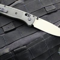 Benchmade Bugout- Drop Point- Dark Olive Grivory Handle- Desert Verde Finished Blade 535TN-11