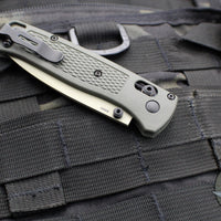 Benchmade Bugout- Drop Point- Dark Olive Grivory Handle- Desert Verde Finished Blade 535TN-11