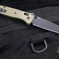 Benchmade Bailout- Tanto Edge- Ranger Green Grivory Handle- Black Plain Edge 537BK-06