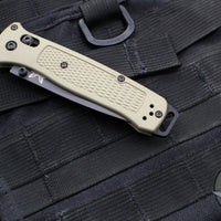 Benchmade Bailout- Tanto Edge- Ranger Green Grivory Handle- Black Plain Edge 537BK-06