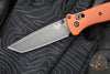 Benchmade Bailout- Tanto Edge- Burnt Orange Aluminum Handle- DLC Battleworn Plain Edge 537BK-07