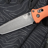 Benchmade Bailout- Tanto Edge- Burnt Orange Aluminum Handle- DLC Battleworn Plain Edge 537BK-07