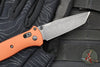 Benchmade Bailout- Tanto Edge- Burnt Orange Aluminum Handle- DLC Battleworn Plain Edge 537BK-07