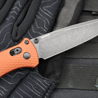 Benchmade Bailout- Tanto Edge- Burnt Orange Aluminum Handle- DLC Battleworn Plain Edge 537BK-07