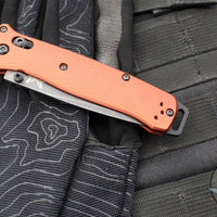 Benchmade Bailout- Tanto Edge- Burnt Orange Aluminum Handle- DLC Battleworn Plain Edge 537BK-07