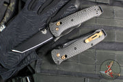 Benchmade Bailout- Tanto Edge- Carbon Fiber Handle- Black Plain Edge- Bronze Hardware 537BK-10