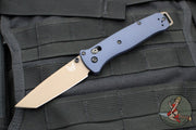 Benchmade Bailout- Tanto Edge- Crater Blue Finished Aluminum Body- Dark Earth Finished Plain Edge 537FE-02