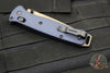 Benchmade Bailout- Tanto Edge- Crater Blue Finished Aluminum Body- Dark Earth Finished Plain Edge 537FE-02