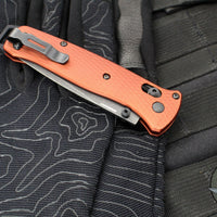 Benchmade Bailout- Tanto Edge- Burnt Orange Aluminum Handle- DLC Battleworn Part Serrated Edge 537SBK-07