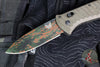 Benchmade Presidio II- Axis Lock- Limited Edition- OD Green Micarta Handle- Flecktarn Camo Finished Drop Point Blade 570CAMO-2601