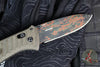 Benchmade Presidio II- Axis Lock- Limited Edition- OD Green Micarta Handle- Flecktarn Camo Finished Drop Point Blade 570CAMO-2601