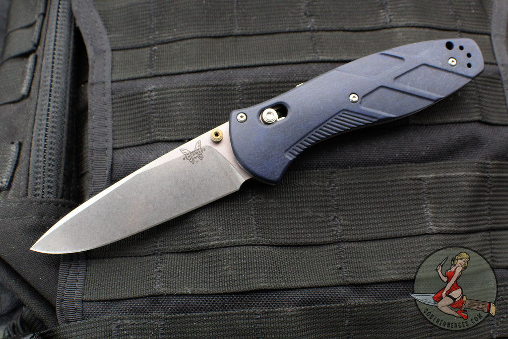 Benchmade Barrage Axis-Assisted Folder- Blue Canyon Richlite Handle- S ...