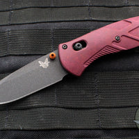 Benchmade Mini Barrage Axis-assisted Folder- Single Edge- Redstone Richlite Handle- Cerakoted Cobalt Finished CPM-S30V Blade 585BK-04