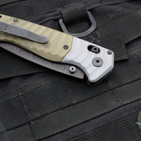 Benchmade PSK- Axis Lock Folder- OD Green G-10 Handle- Gray G-10 Bolster- Black Magnacut Blade 593BK