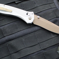 Benchmade Seven Ten Axis Lock Folder- Gray Aluminum Handle- FDE PVD Finished Blade 710FE-24