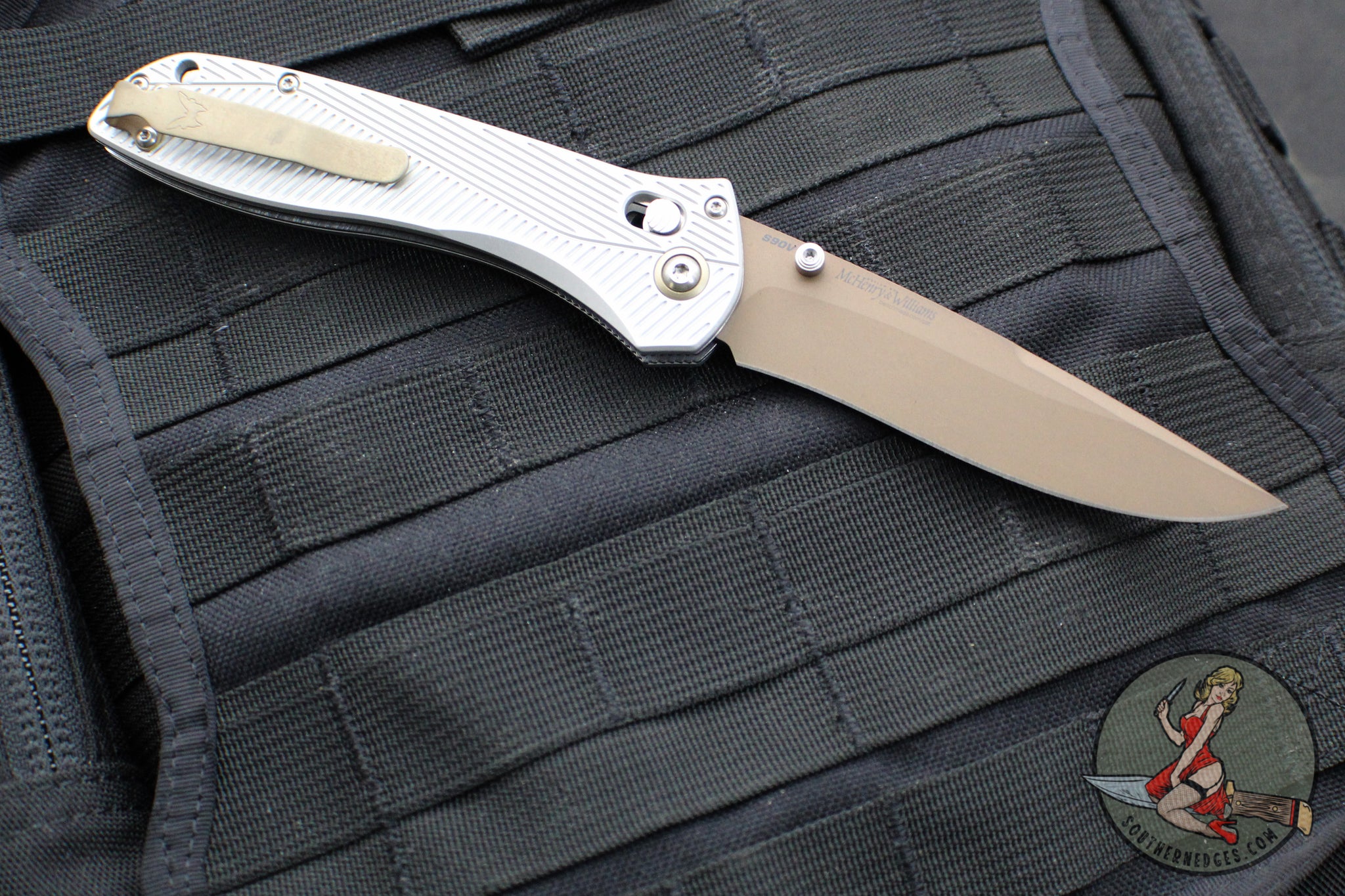 Benchmade Seven Ten Axis Lock Folder- Gray Aluminum Handle- FDE PVD Fi ...