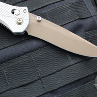 Benchmade Seven Ten Axis Lock Folder- Gray Aluminum Handle- FDE PVD Finished Blade 710FE-24