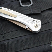 Benchmade Seven Ten Axis Lock Folder- Gray Aluminum Handle- FDE PVD Finished Blade 710FE-24