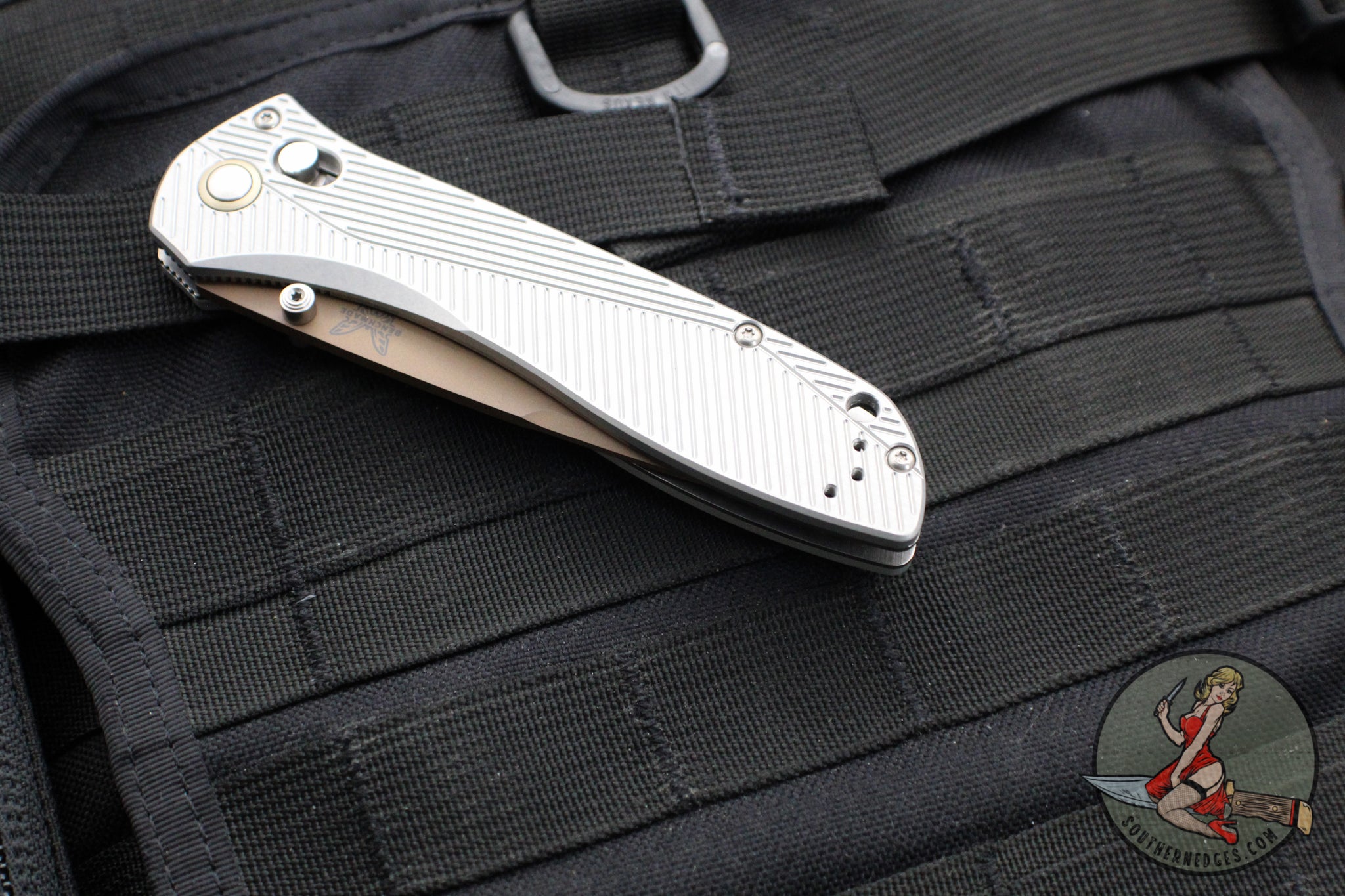 Benchmade Seven Ten Axis Lock Folder- Gray Aluminum Handle- FDE PVD Fi ...