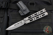 Benchmade 82- Laro Butterfly Balisong- Drop Point- Titanium Handles- Stonewash Magnacut Blade