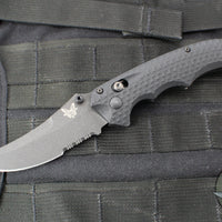 Benchmade Mini Bedlam- Axis Lock Folder- Black G-10 Handle- Black Finished CPM S90V Part Serrated Edge Blade 865SBK