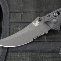 Benchmade Mini Bedlam- Axis Lock Folder- Black G-10 Handle- Black Finished CPM S90V Part Serrated Edge Blade 865SBK