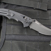 Benchmade Mini Bedlam- Axis Lock Folder- Black G-10 Handle- Black Finished CPM S90V Part Serrated Edge Blade 865SBK