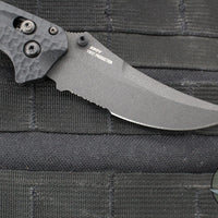 Benchmade Mini Bedlam- Axis Lock Folder- Black G-10 Handle- Black Finished CPM S90V Part Serrated Edge Blade 865SBK