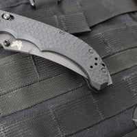 Benchmade Mini Bedlam- Axis Lock Folder- Black G-10 Handle- Black Finished CPM S90V Part Serrated Edge Blade 865SBK