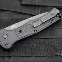 Benchmade Claymore OTS Auto Knife- Tanto Edge- Black Body- Grey Part Serrated Edge Blade 9071SBK