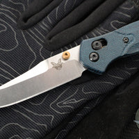Benchmade Mini Osbourne- Reverse Tanto- Blue Denim Micarta Handle- Stonewash M390 Blade 945-04
