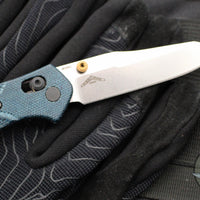 Benchmade Mini Osbourne- Reverse Tanto- Blue Denim Micarta Handle- Stonewash M390 Blade 945-04