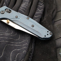 Benchmade Mini Osbourne- Reverse Tanto- Blue Denim Micarta Handle- Stonewash M390 Blade 945-04