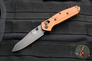 Benchmade Mini Osbourne- Manual Folder- Reverse Tanto- Burnt Copper Finished Aluminum Handle- Black Stonewash Blade- Axis lock 945BK-03