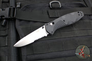 Benchmade Barrage Axis-assisted Single Edge- Black Handle- Satin Part Serrated Edge 580S