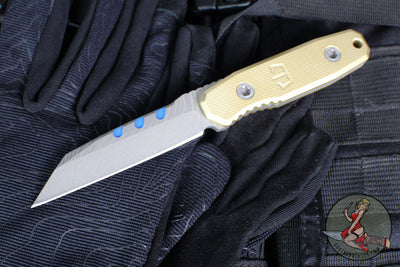 Blackside Customs Americana- Covert- Reverse Tanto Edge- Beskar Blade Finish- Brass Scales BSC-AMCO-BESKAR-BRASS