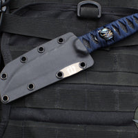 Blackside Customs Americana- Reverse Tanto Edge- Sumi Blade Finish- Cobalt Bastinelli Menuki- Bastinelli Cord Wrapped BSC-AM-SUMI-STAR-BAST