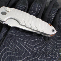 Blackside Customs Bad Idea- OTS Auto Knife- Titanium Handle- Magnacut Matte Stonewash Blade- Copper Backspacer BSC-BA-TI-SW-CU