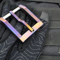 Blackside Customs Modular Belt Buckle - Titanium- Flamed "B"