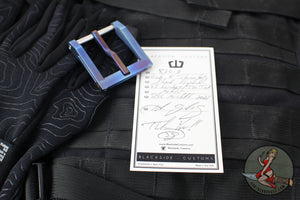 Blackside Customs Modular Belt Buckle - Titanium- Flamed "C"
