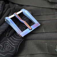 Blackside Customs Modular Belt Buckle - Titanium- Flamed "C"