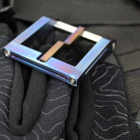 Blackside Customs Modular Belt Buckle - Titanium- Flamed "C"