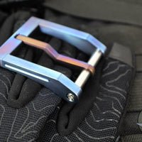 Blackside Customs Modular Belt Buckle - Titanium- Flamed "C"
