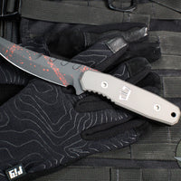Blackside Customs Cat 5 Fixed Blade- Persian- MOC Blade Finish- Titanium Scales BSC-PER-MOC-TI