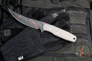 Blackside Customs Cat 5 Fixed Blade- Persian- MOC Blade Finish- Titanium Scales BSC-PER-MOC-TI