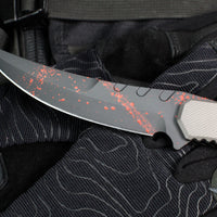 Blackside Customs Cat 5 Fixed Blade- Persian- MOC Blade Finish- Titanium Scales BSC-PER-MOC-TI