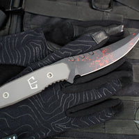 Blackside Customs Cat 5 Fixed Blade- Persian- MOC Blade Finish- Titanium Scales BSC-PER-MOC-TI
