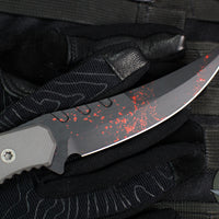 Blackside Customs Cat 5 Fixed Blade- Persian- MOC Blade Finish- Titanium Scales BSC-PER-MOC-TI